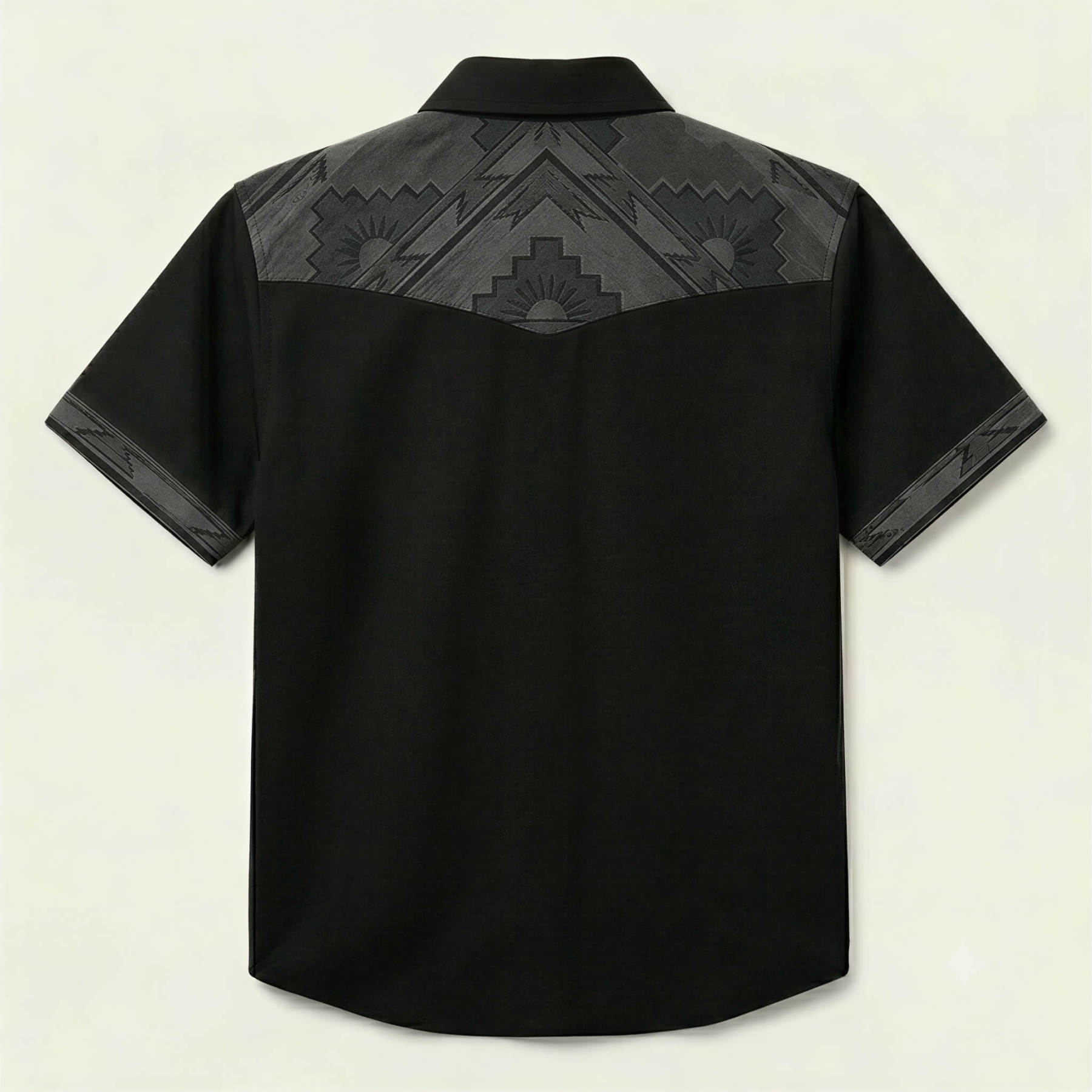 The Obsidian Beacon | Mesathread Pro Contrast Panel Short-Sleeve Western Shirt
