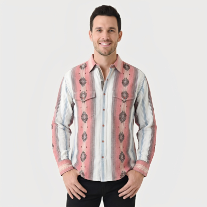 The Wyatt Pearl Snap | Heritage Serape & Chevron Western Shirt - 3