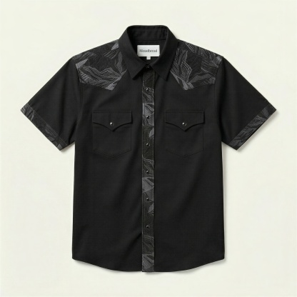 The Shadow Ridge | Mesathread Pro Contrast Panel Short-Sleeve Western Shirt