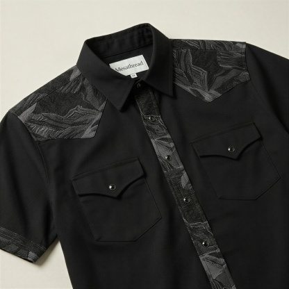 The Shadow Ridge | Mesathread Pro Contrast Panel Short-Sleeve Western Shirt