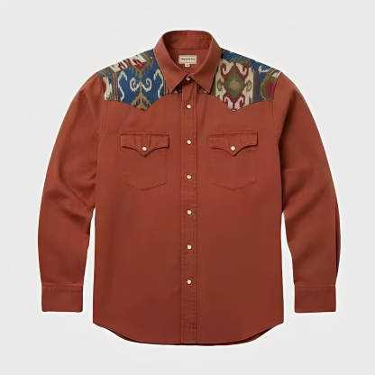 Ikat print - Rust Red - Four prints