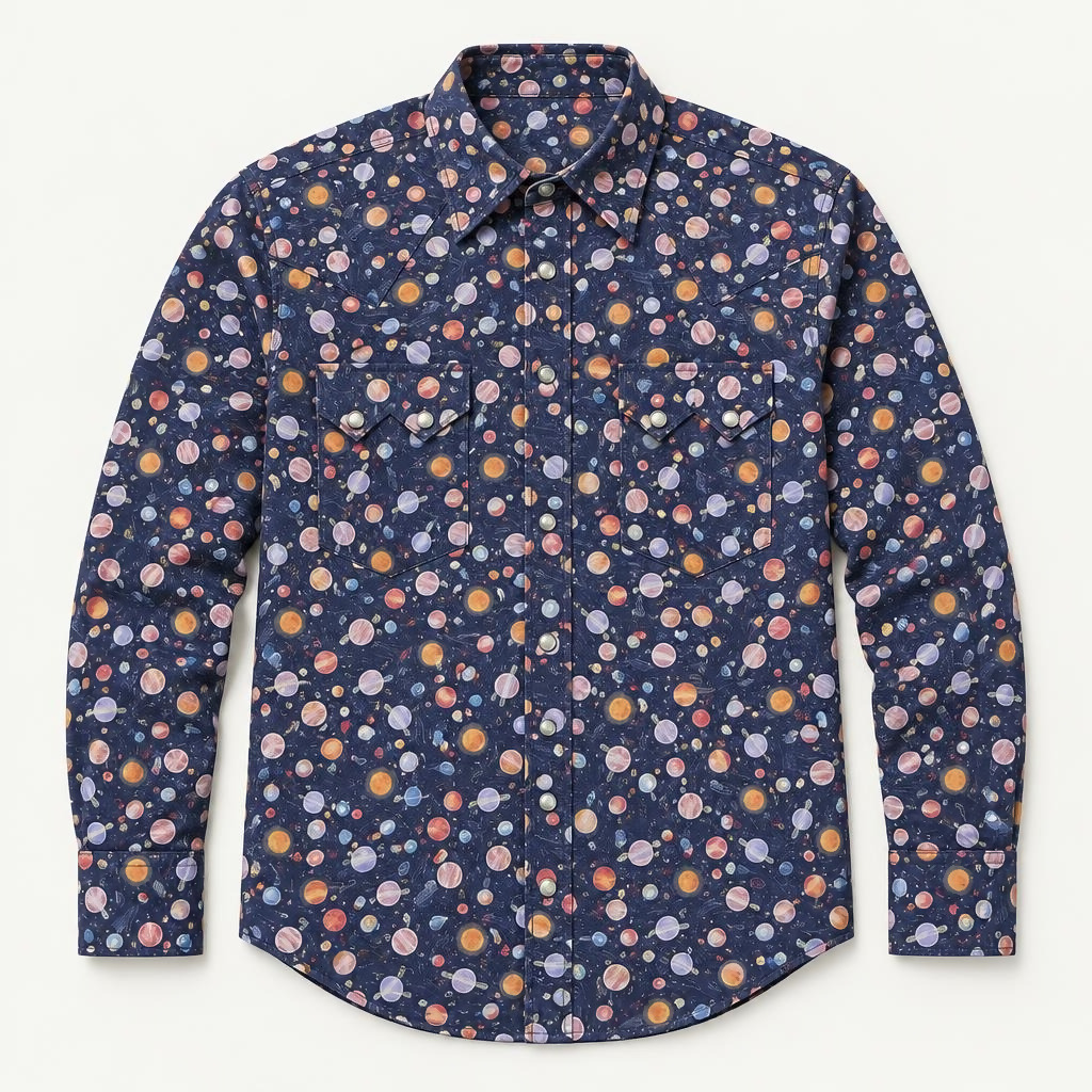 The Infinite Frontier | Long Sleeve Galactic Western Shirt