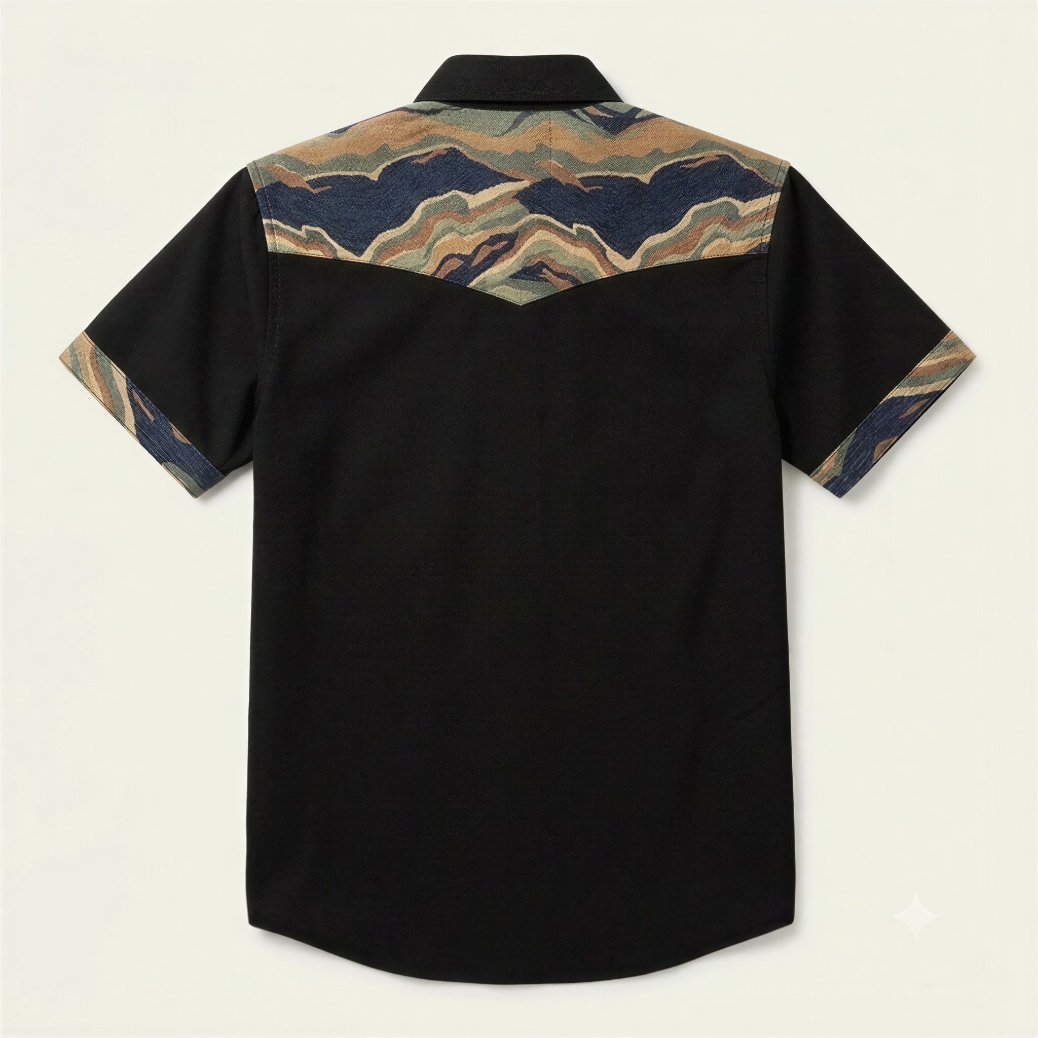 The Obsidian Ridge | Mesathread Pro Contrast Panel Short-Sleeve Western Shirt
