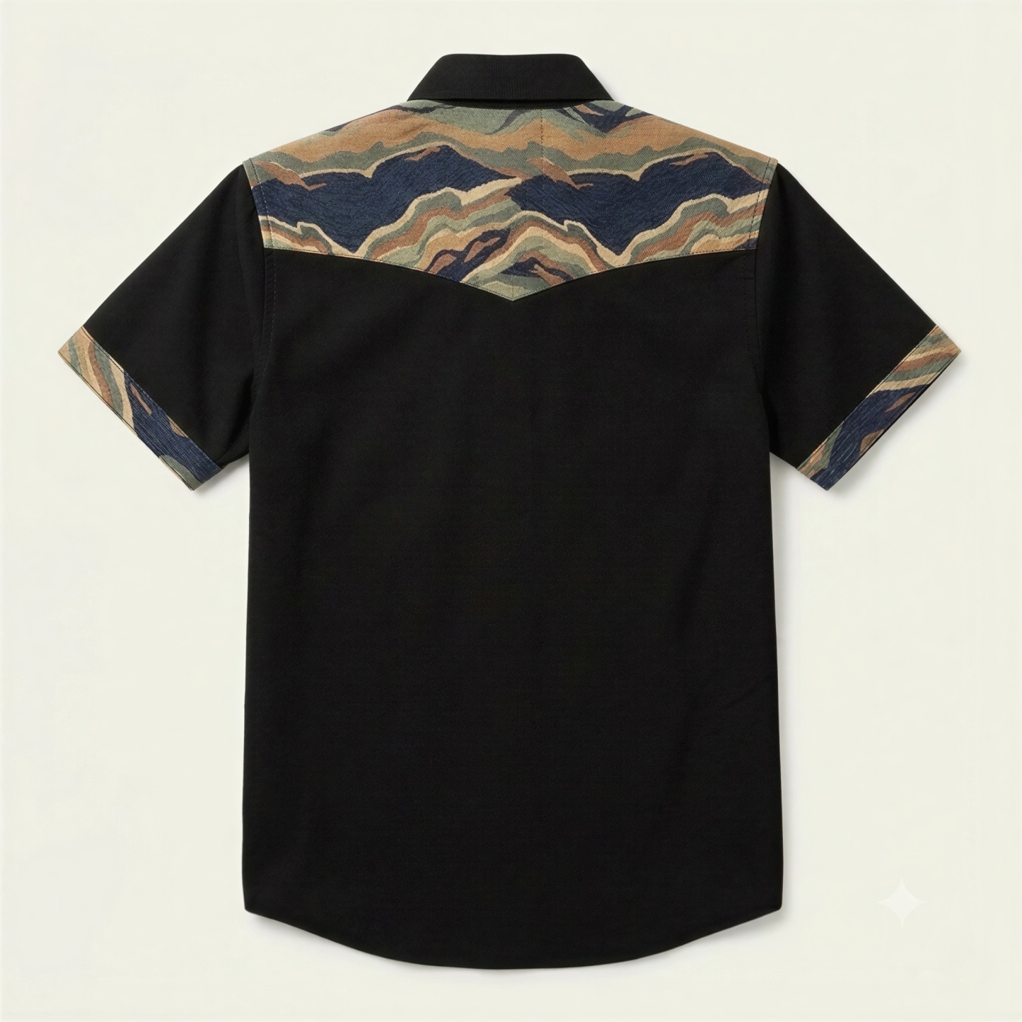 The Obsidian Ridge | Mesathread Pro Contrast Panel Short-Sleeve Western Shirt