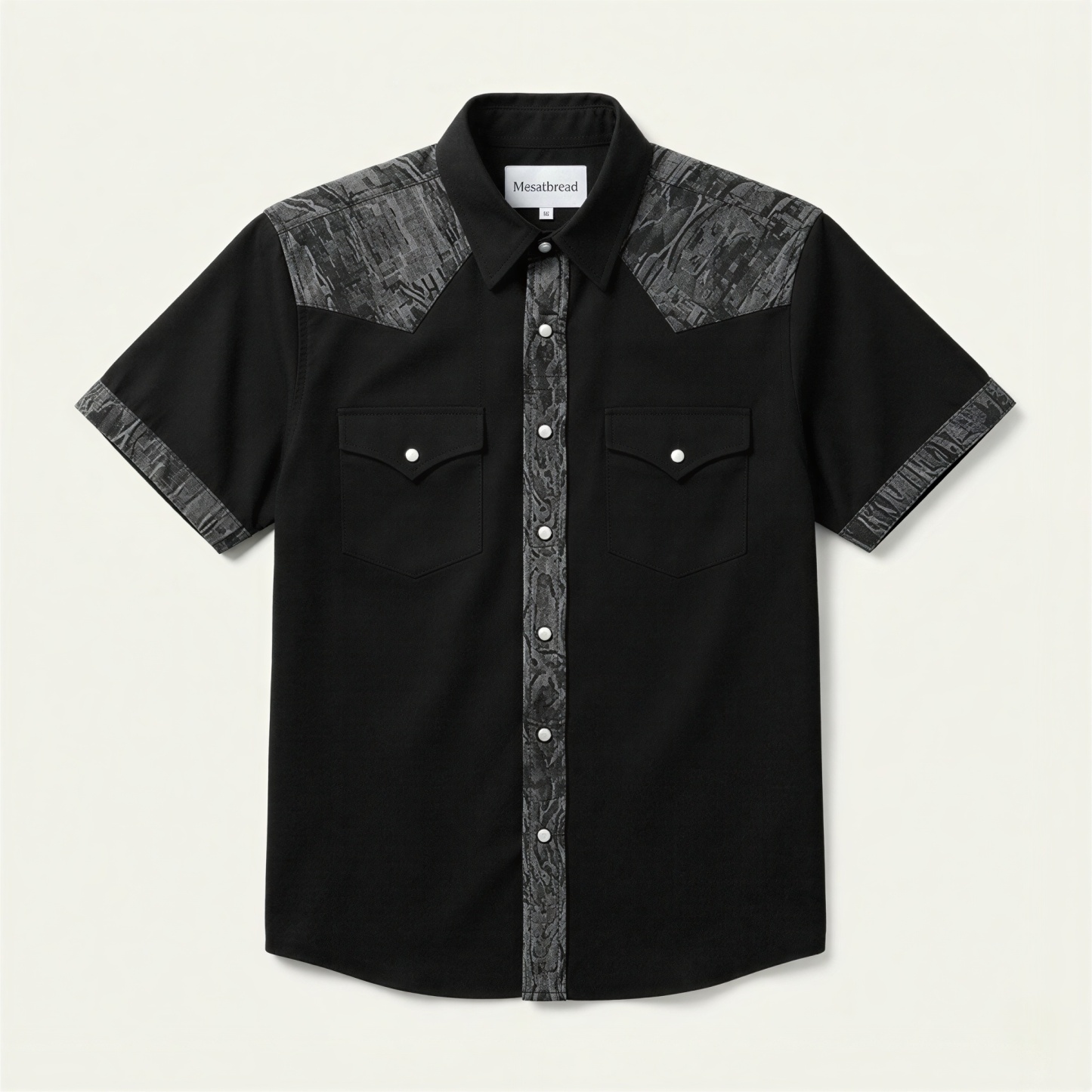 The Onyx Canyon | Mesathread Pro Contrast Panel Short-Sleeve Western Shirt