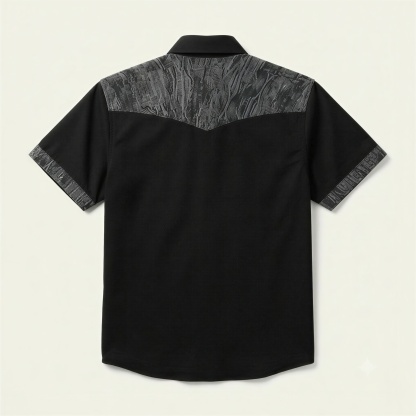 The Onyx Canyon | Mesathread Pro Contrast Panel Short-Sleeve Western Shirt