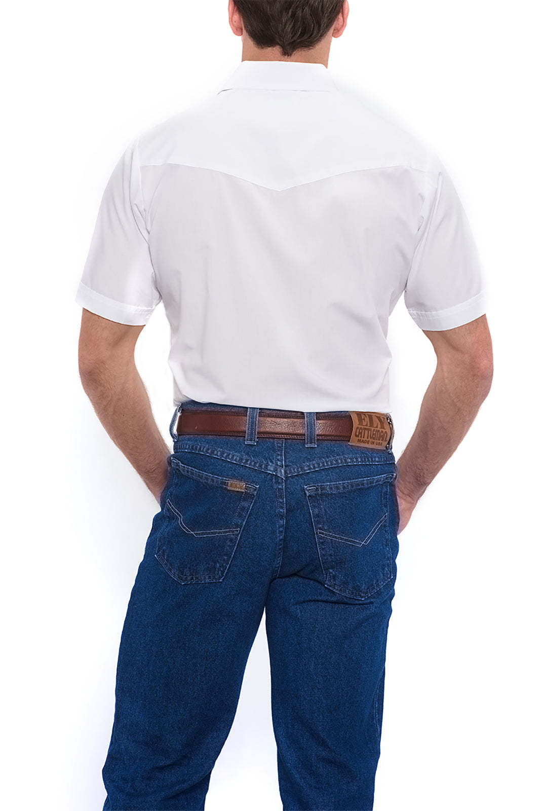 Men's  Cattleman Short Sleeve Solid Western Snap Shirt-MesaThread