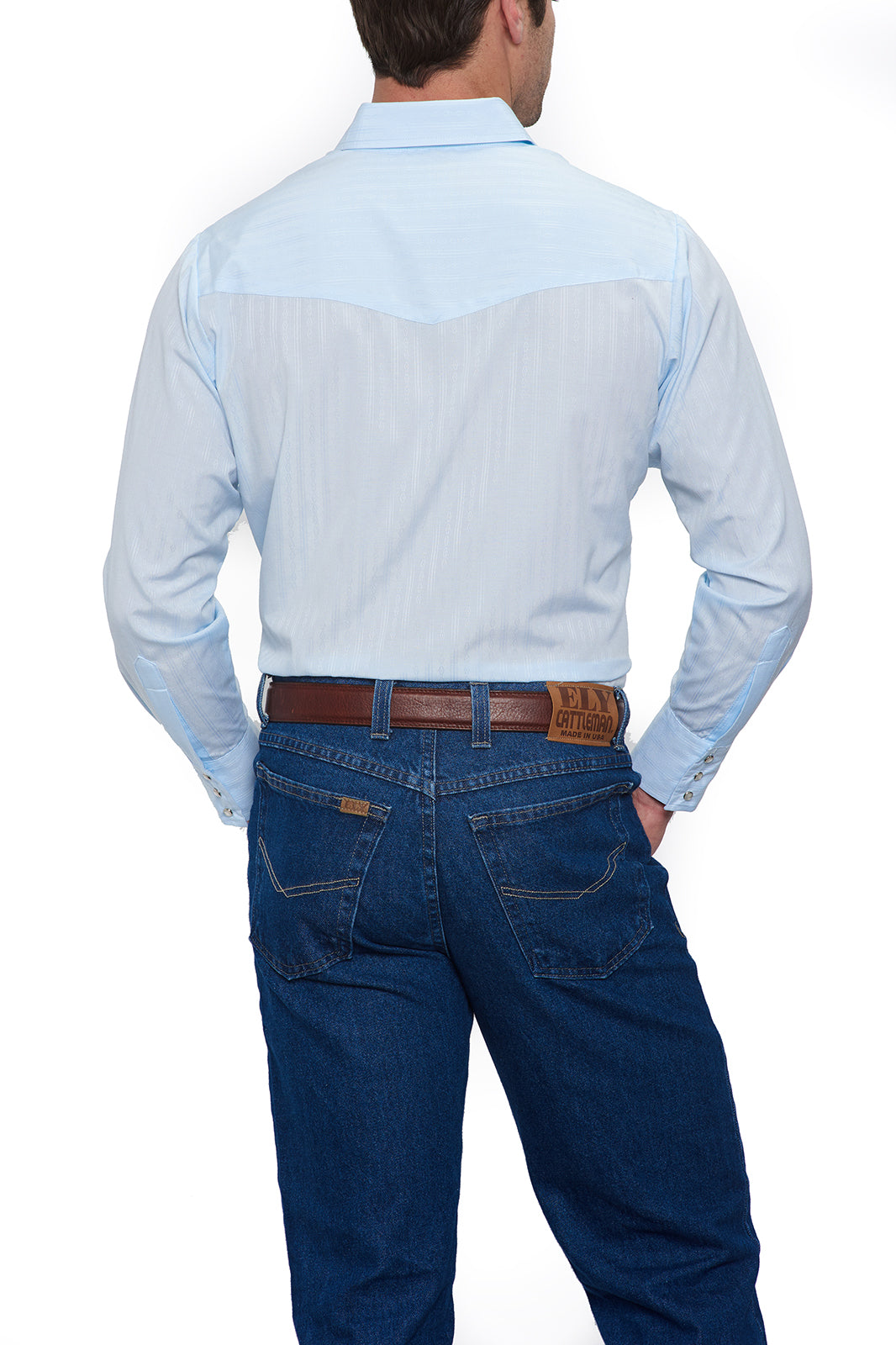 Men's  Cattleman Long Sleeve Solid Tone on Tone Western Snap Shirt-MesaThread