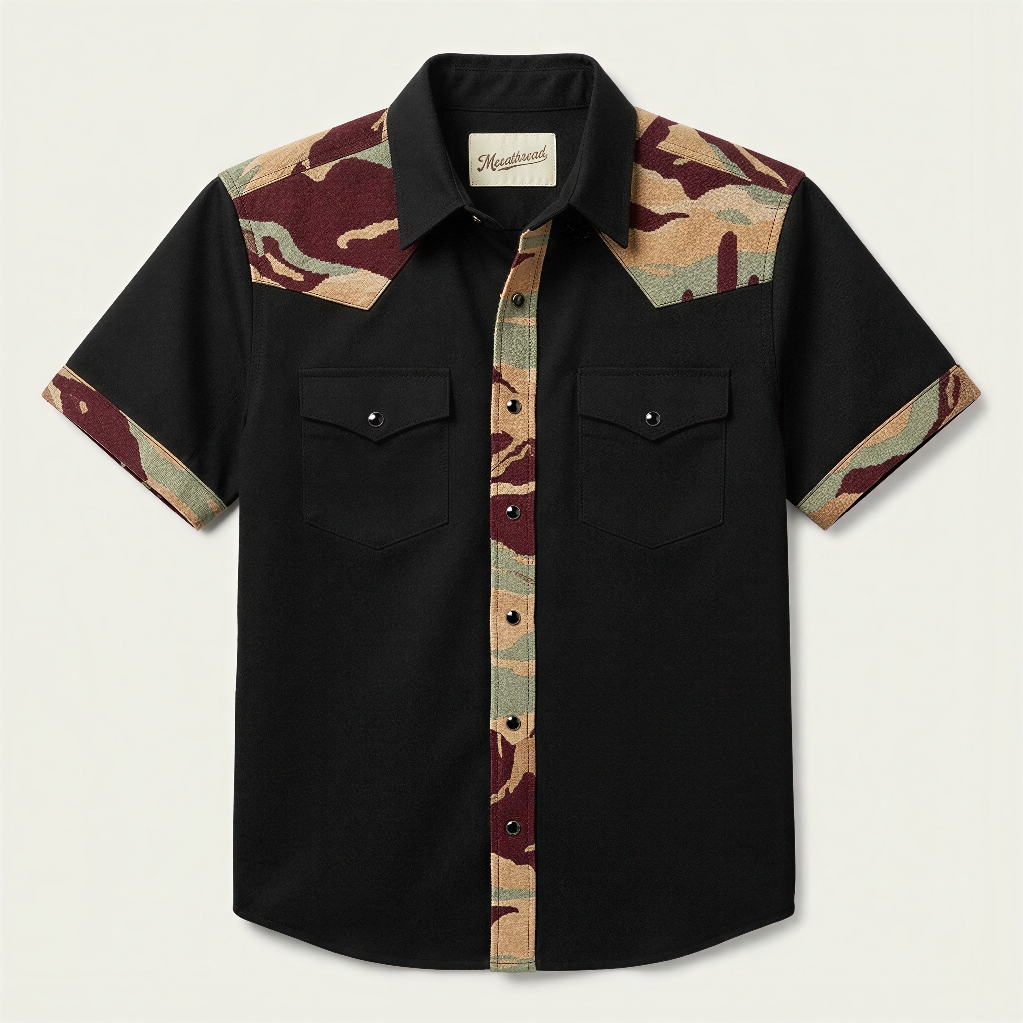 The Outpost Camo | Mesathread Pro Contrast Panel Short-Sleeve Western Shirt