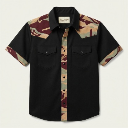 The Outpost Camo | Mesathread Pro Contrast Panel Short-Sleeve Western Shirt