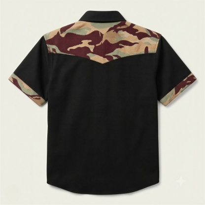 The Outpost Camo | Mesathread Pro Contrast Panel Short-Sleeve Western Shirt