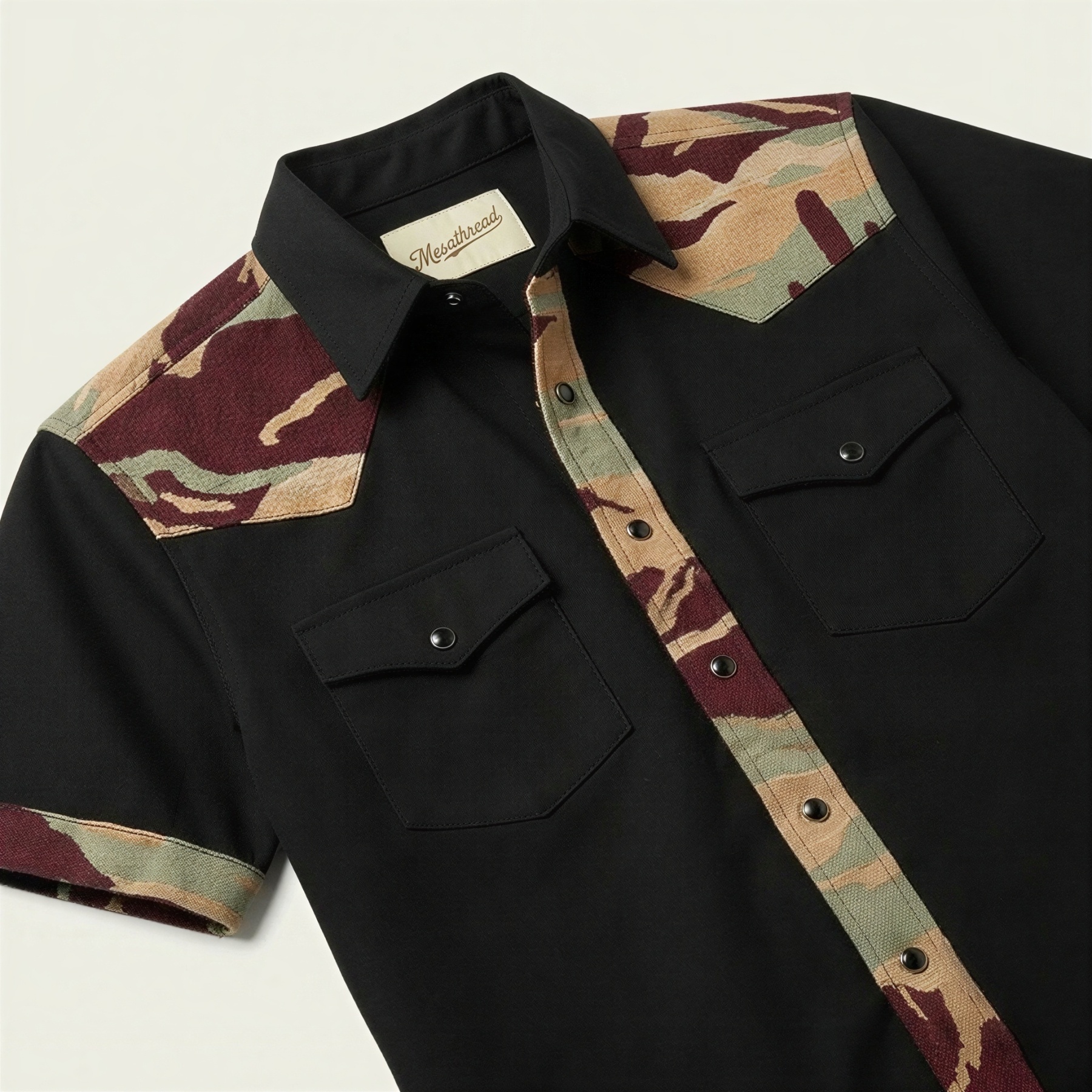 The Outpost Camo | Mesathread Pro Contrast Panel Short-Sleeve Western Shirt