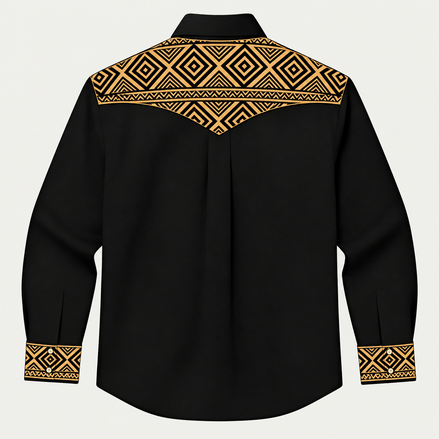 Aztec Totem Geometric Cotton Western Shirt - 4 Prints - Black