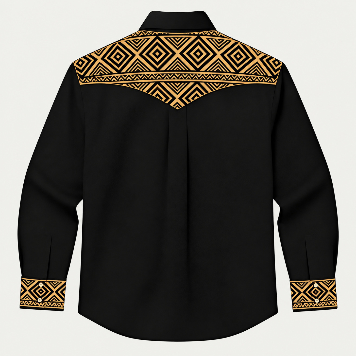 Aztec Totem Geometric Cotton Western Shirt - 4 Prints - Black