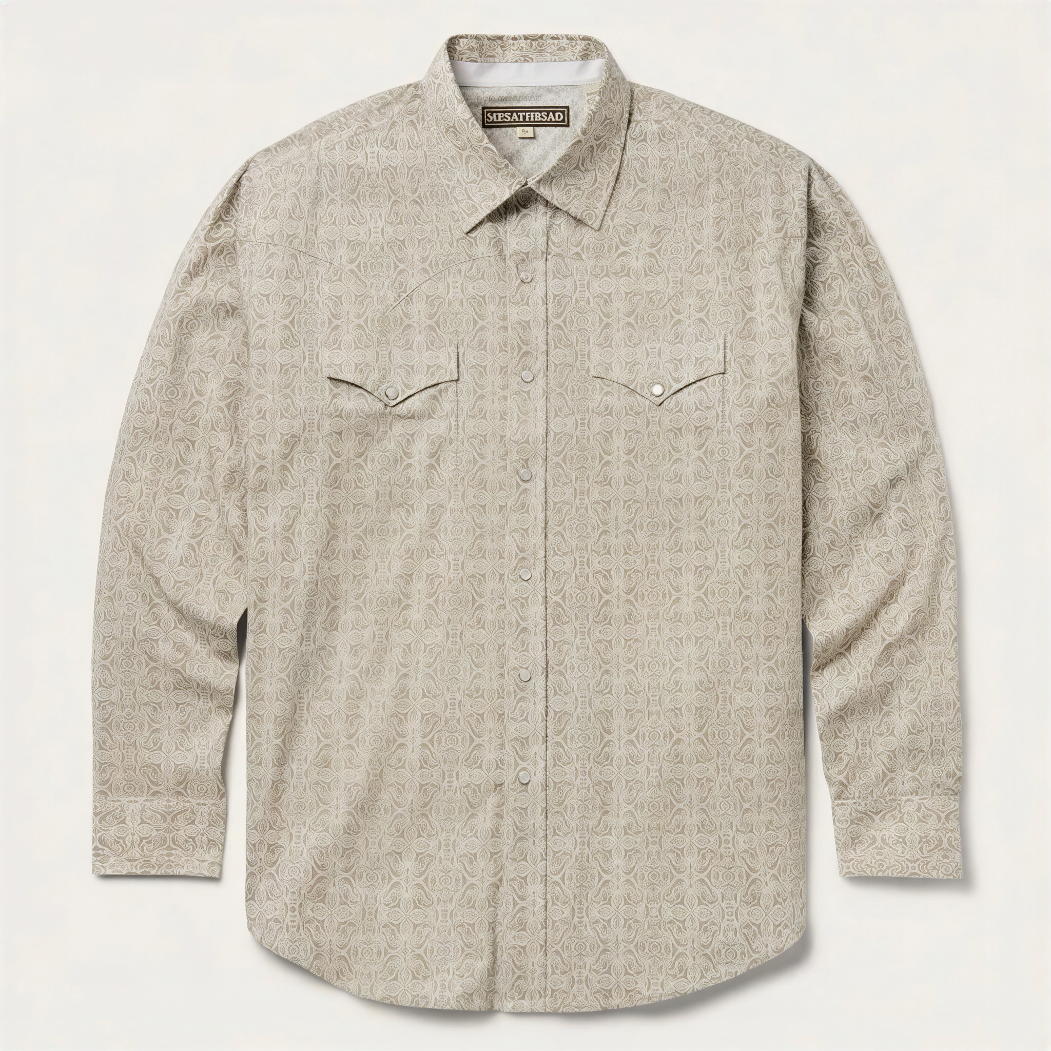 The Sandstone Scroll | Intricate Mandala Motif Western Shirt