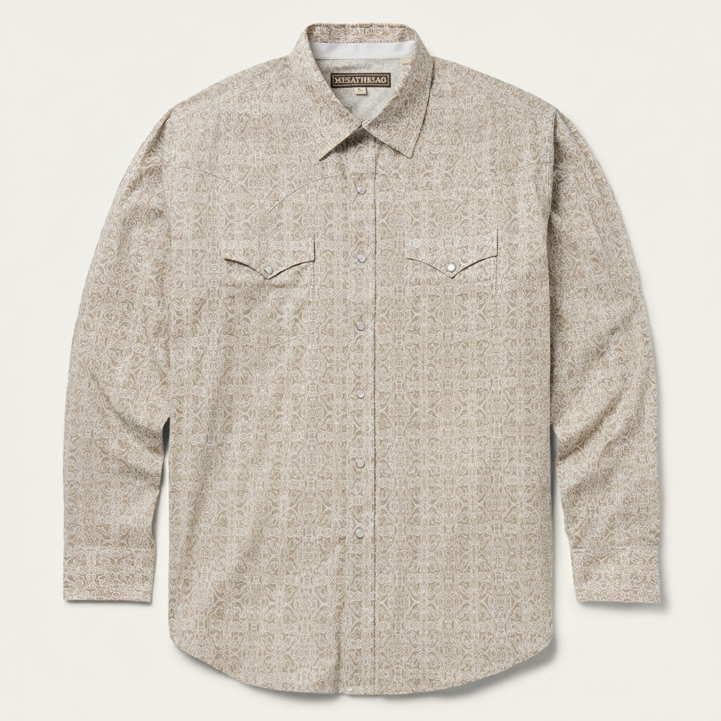 Medallion Print Western Shirt-MesaThread