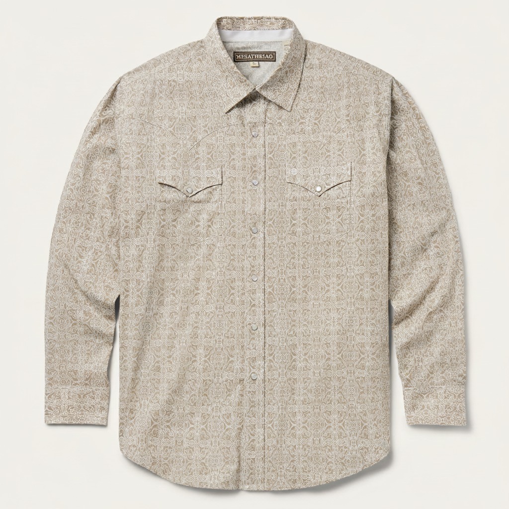 Medallion Print Western Shirt-MesaThread