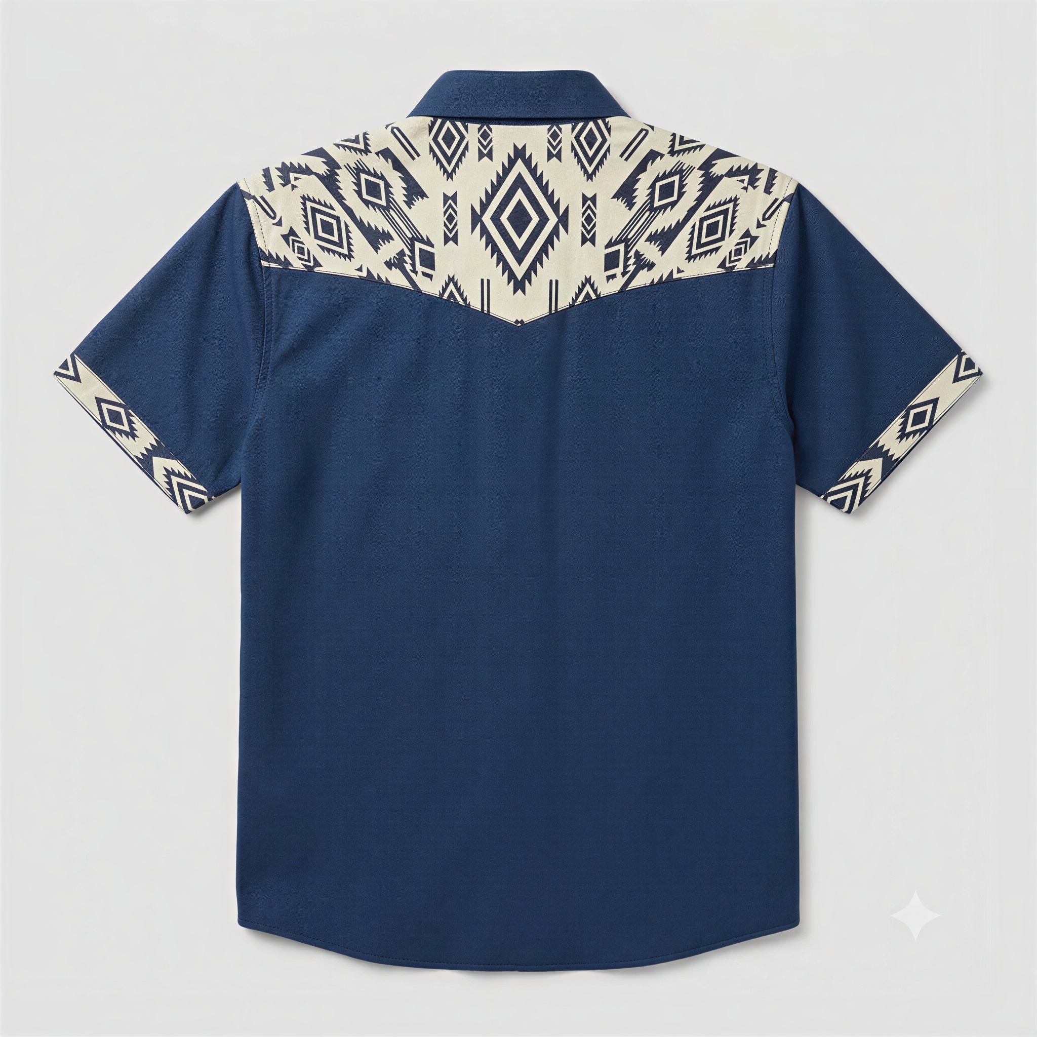 The Indigo Ridge | Mesathread Pro Contrast Panel Short-Sleeve Western Shirt