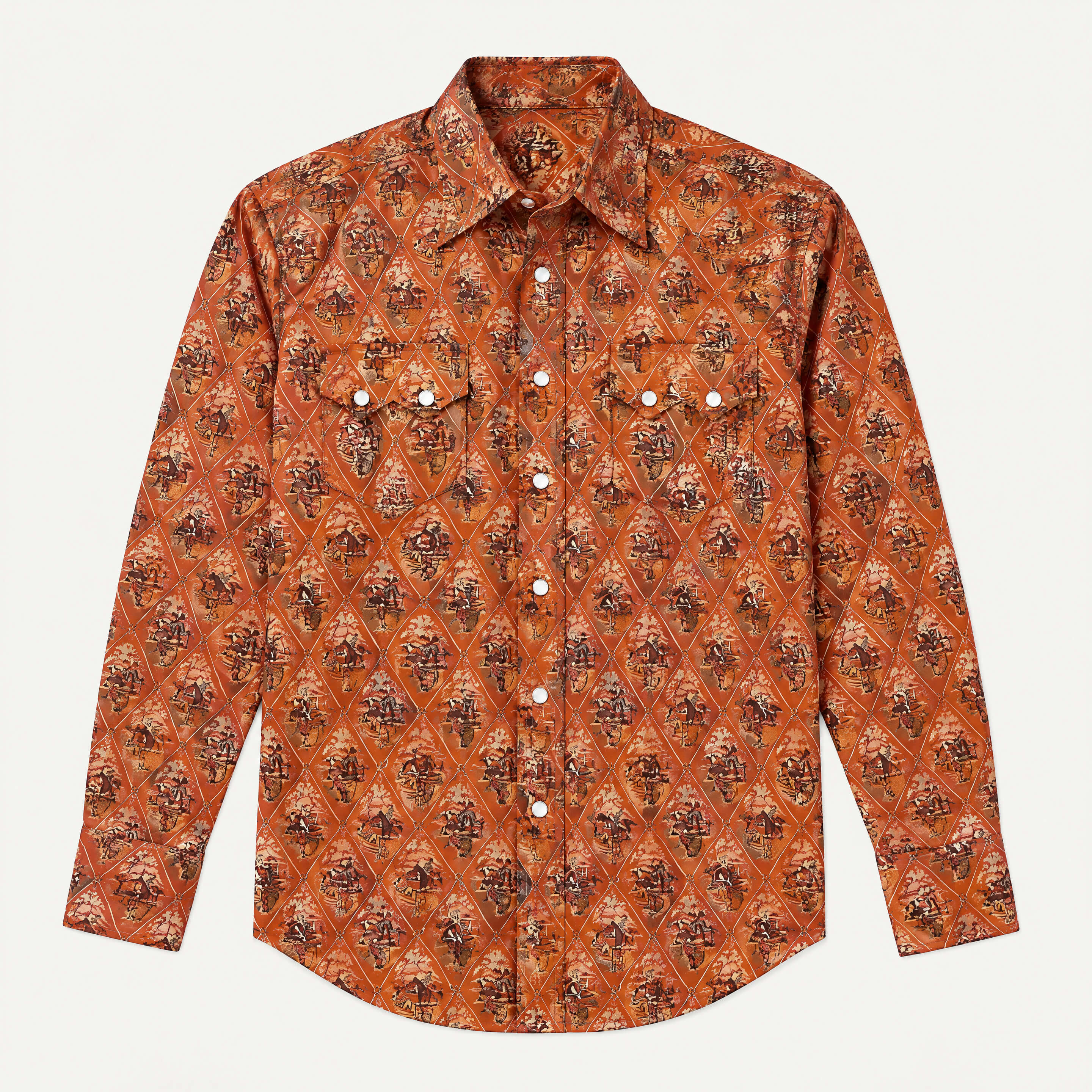 The Crimson Corral | Rust Lattice Rodeo Shirt