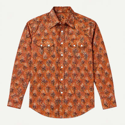 The Crimson Corral | Rust Lattice Rodeo Shirt
