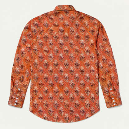 The Crimson Corral | Rust Lattice Rodeo Shirt