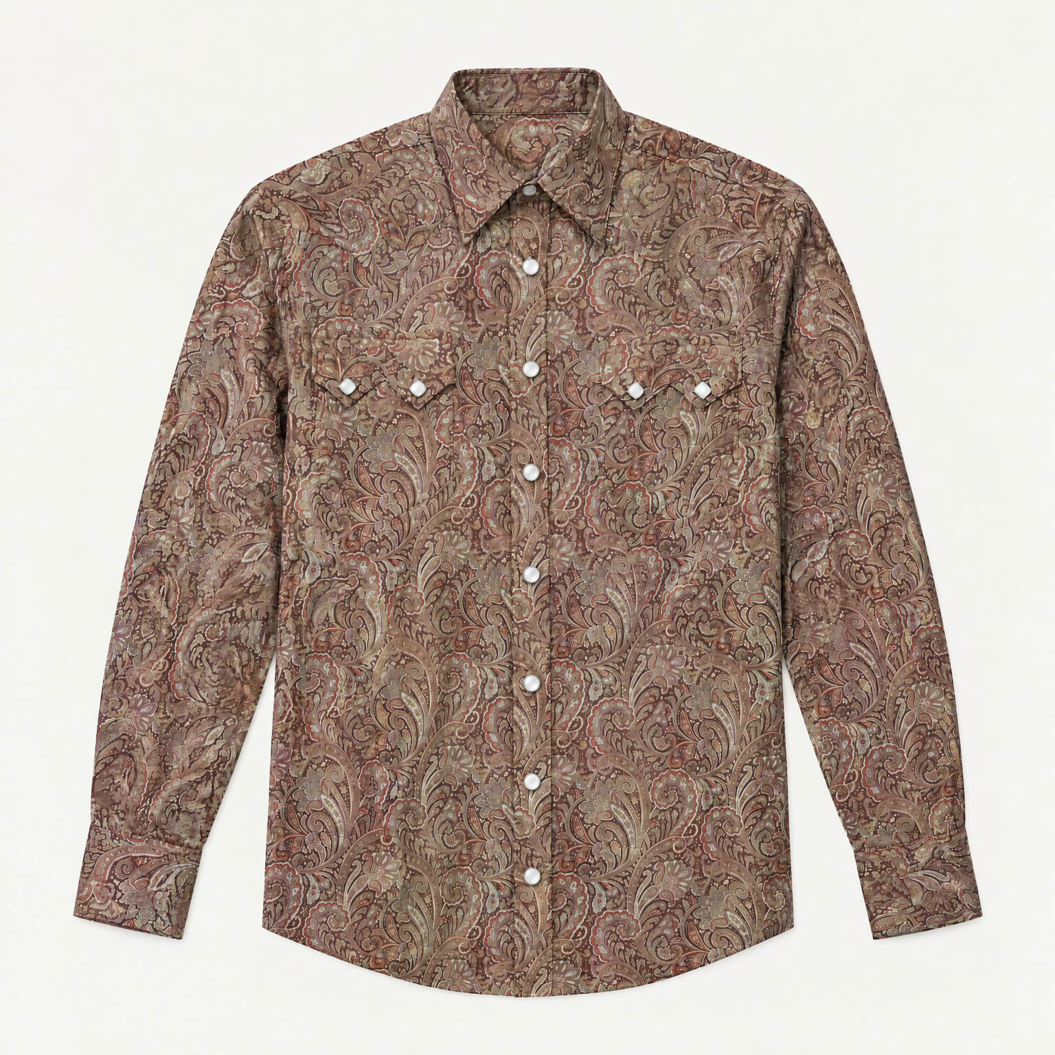 The Crimson Crown | Regal Paisley Western Long Sleeve