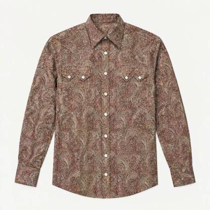 The Crimson Crown | Regal Paisley Western Long Sleeve
