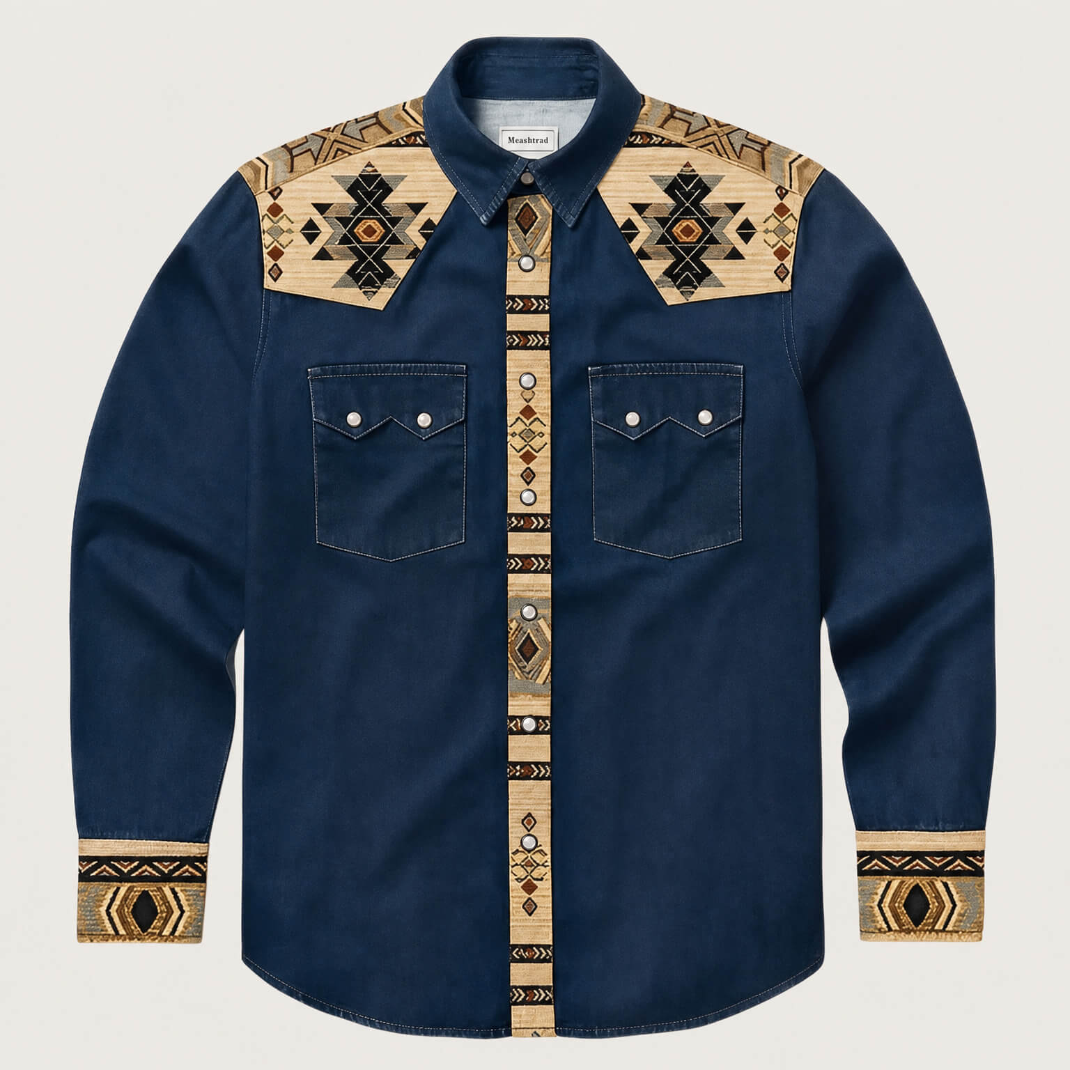 The Canyon Peak – Southwestern Patterned Yoke Western Shirt - Four colors