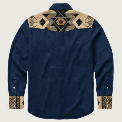 The Canyon Peak – Southwestern Patterned Yoke Western Shirt - Four colors