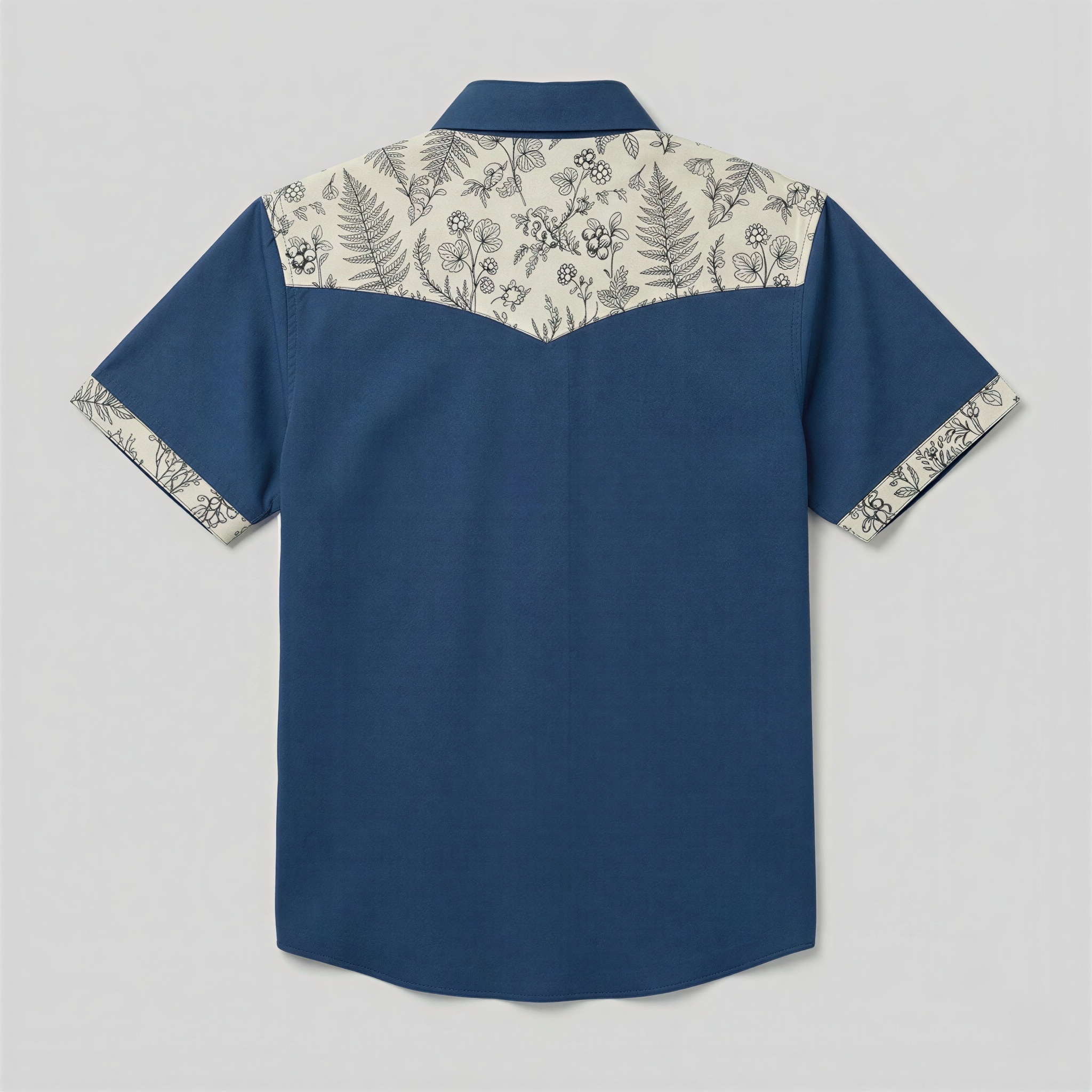 The Indigo Fern | Mesathread Pro Contrast Panel Short-Sleeve Western Shirt