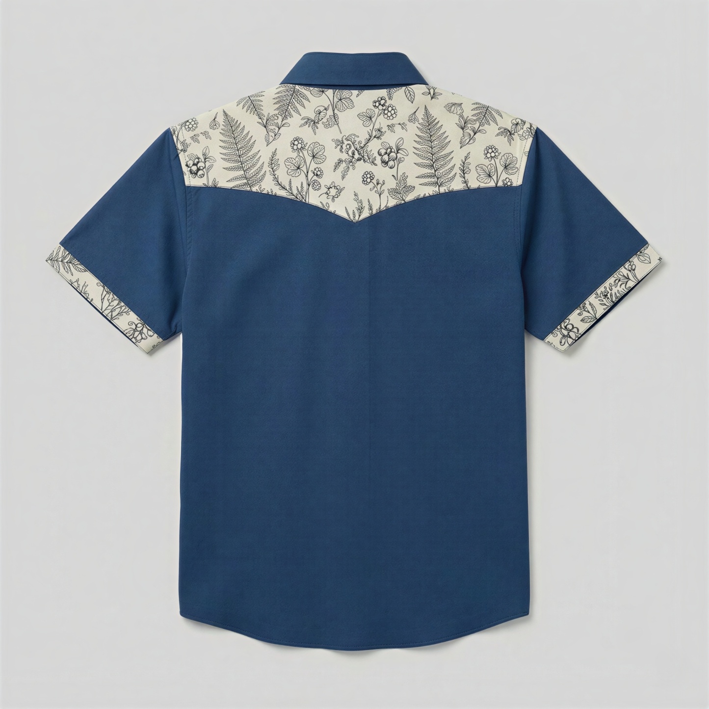 The Indigo Fern | Mesathread Pro Contrast Panel Short-Sleeve Western Shirt
