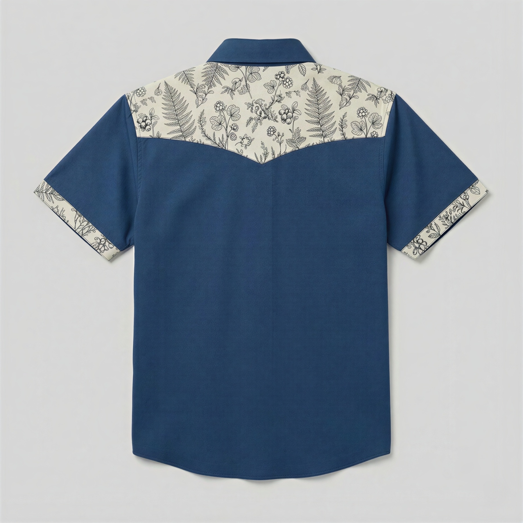 The Indigo Fern | Mesathread Pro Contrast Panel Short-Sleeve Western Shirt