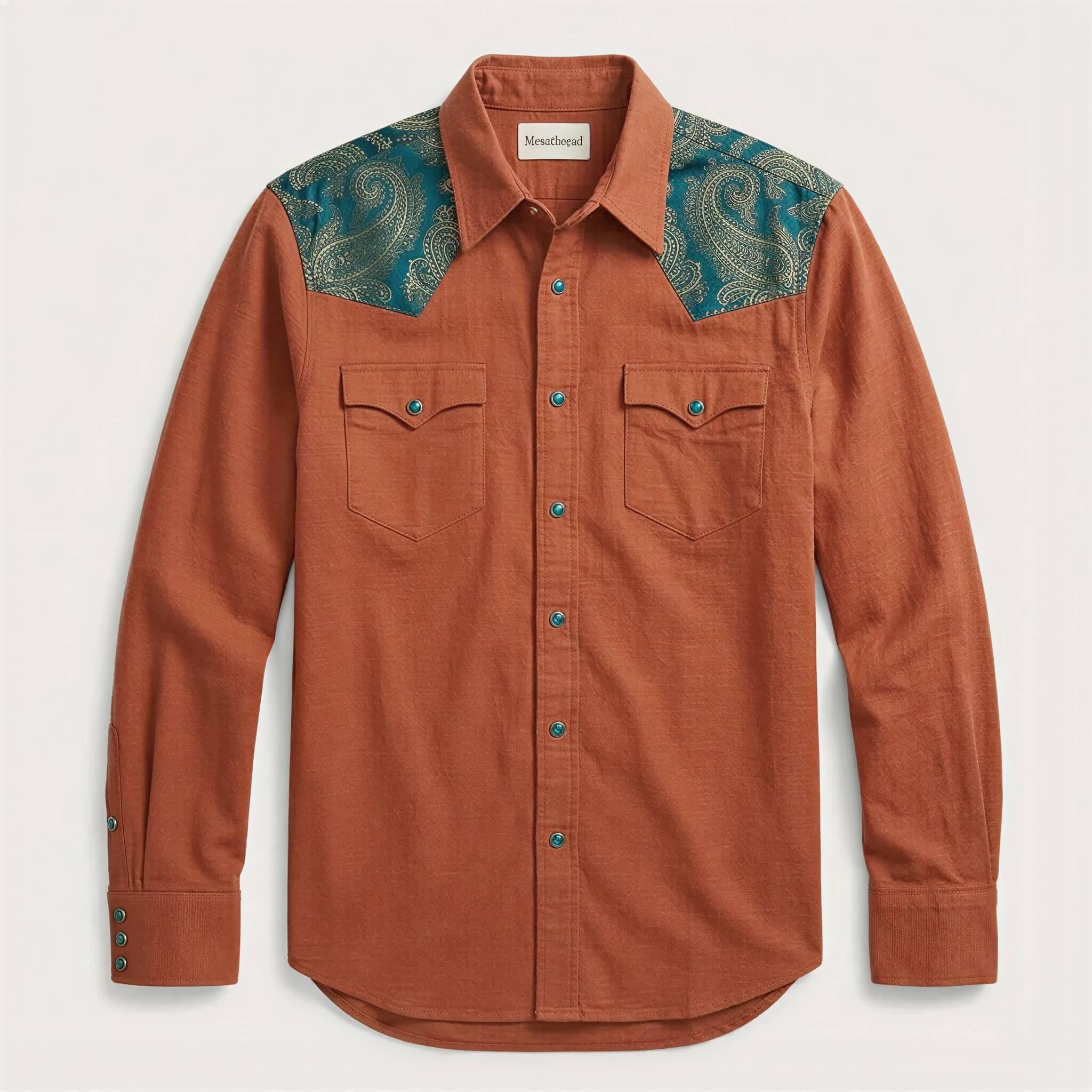 The Phoenix Paisley | Contrast Panel Heritage Western Shirt