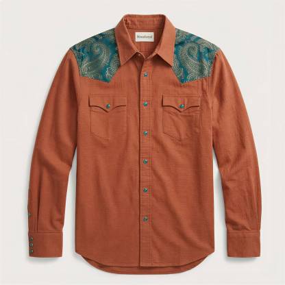 The Phoenix Paisley | Contrast Panel Heritage Western Shirt