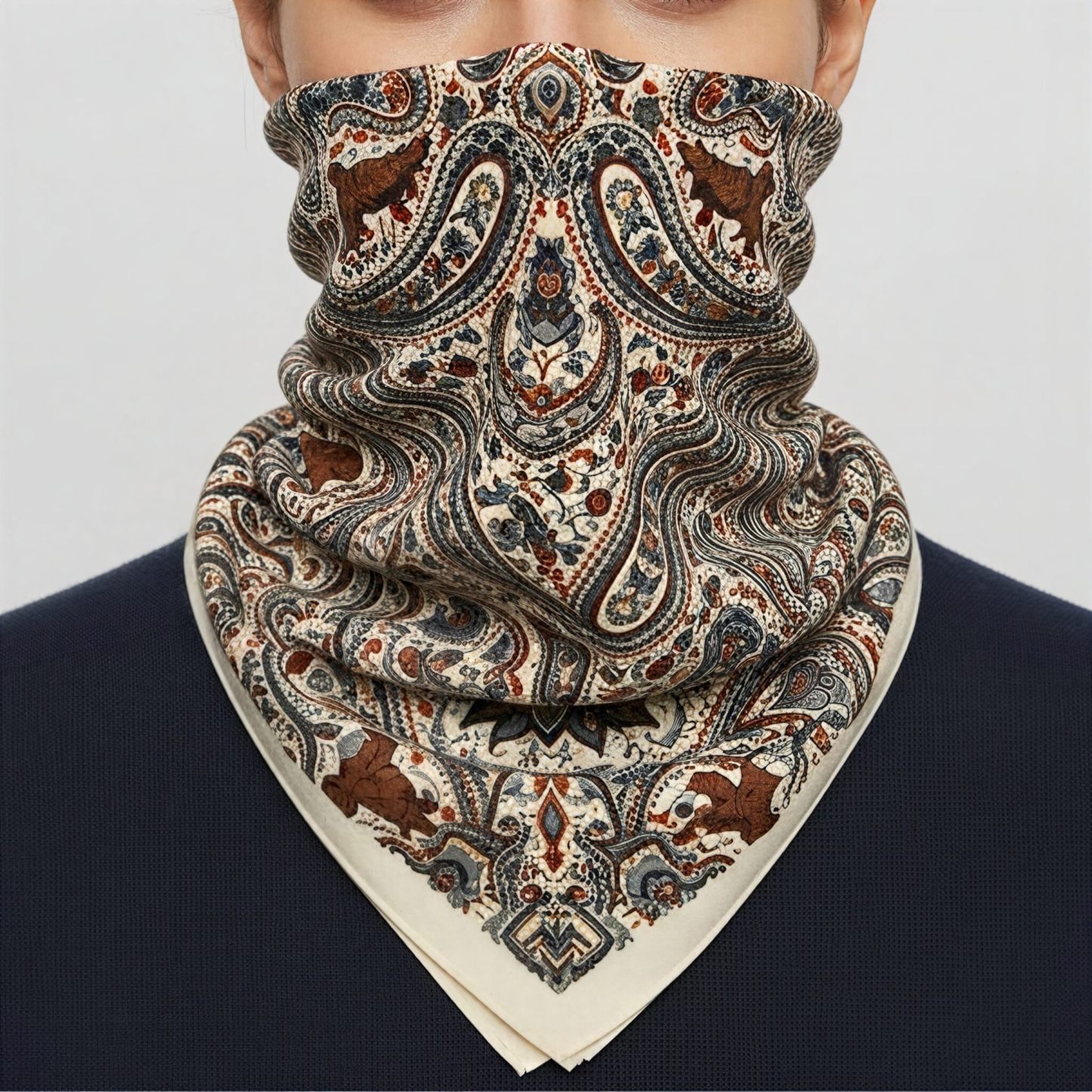 the-earthweave-tribe-mesathread-paisley-wildlife-silk-square-bandana-scarf-sand-bear-styled