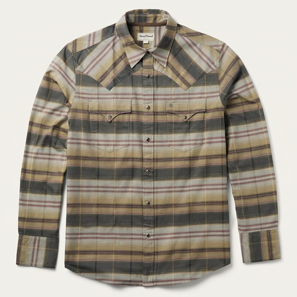 Serape Plaid Western Shirt-MesaThread