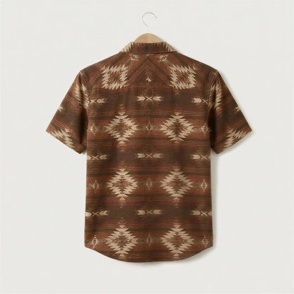 The Wyatt Pearl Snap | Heritage Serape Stripe Short Sleeve Western Shirt - 5