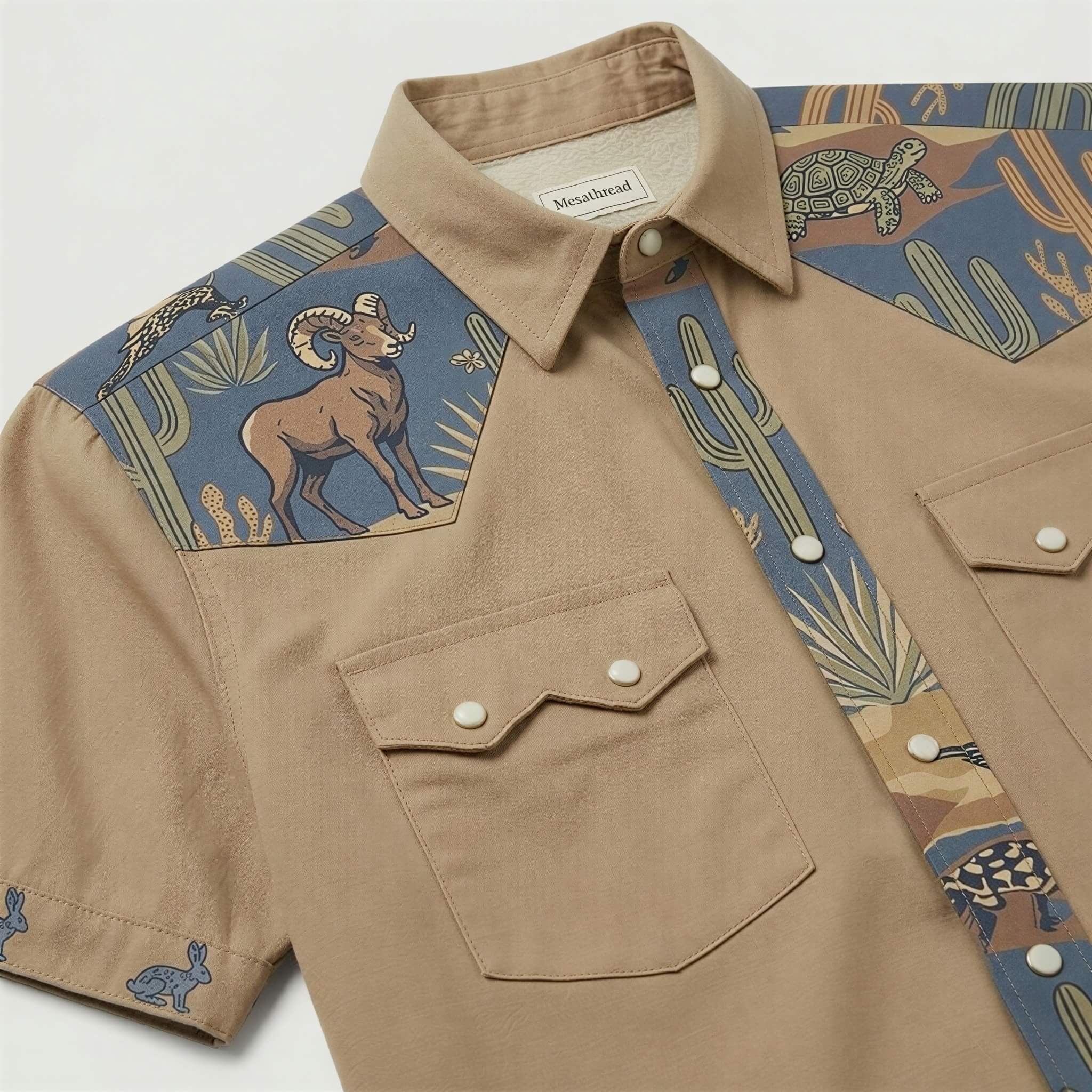The Mojave Badlands | Mesathread Pro Contrast Panel Short-Sleeve Western Shirt