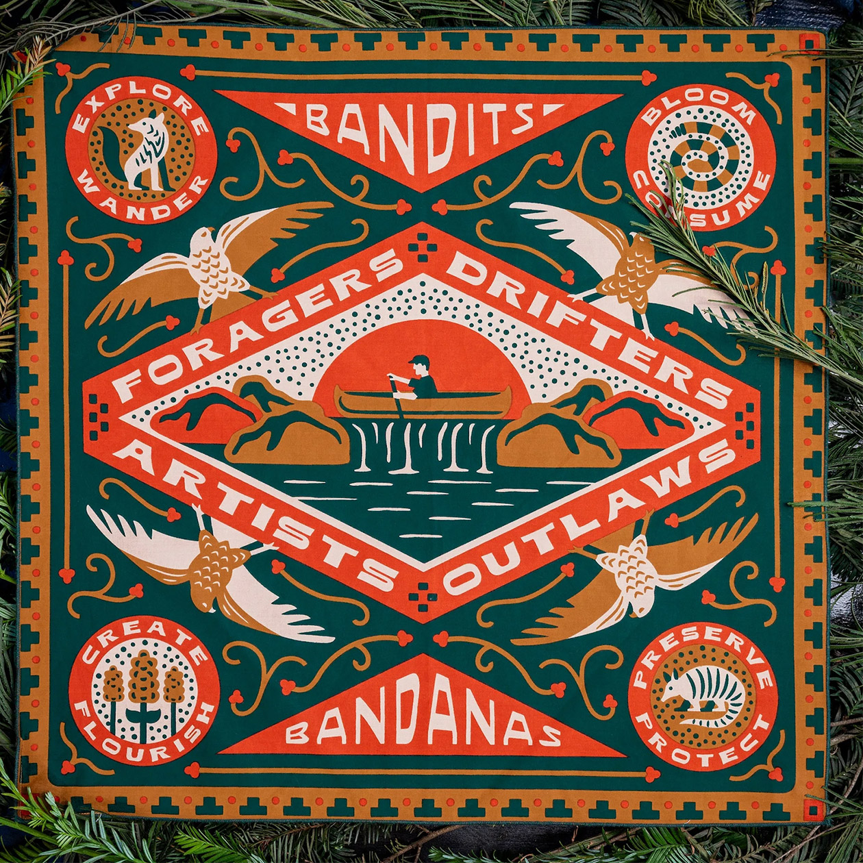 The Wanderer’s Compass – Adventure Badge Collector's Bandana