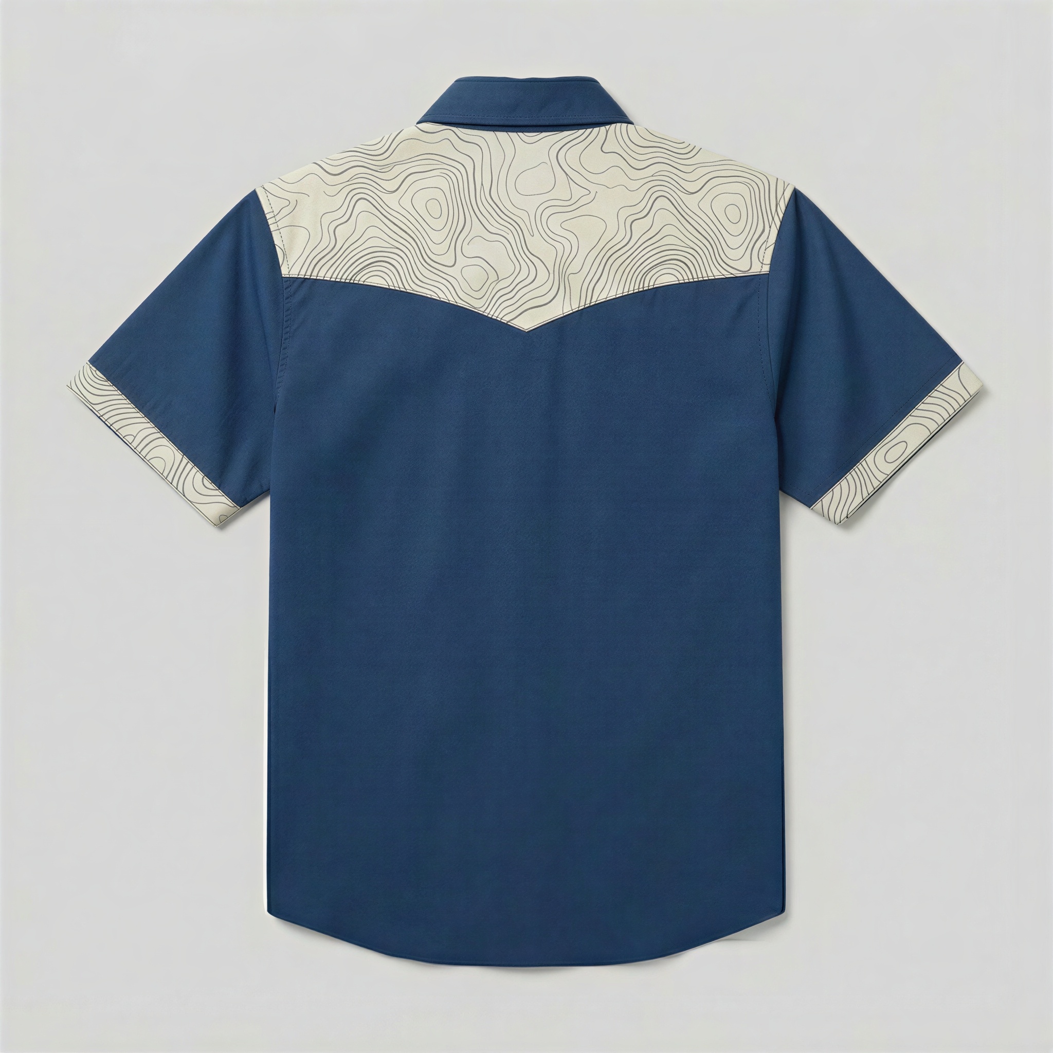 The Indigo Topo | Mesathread Pro Contrast Panel Short-Sleeve Western Shirt
