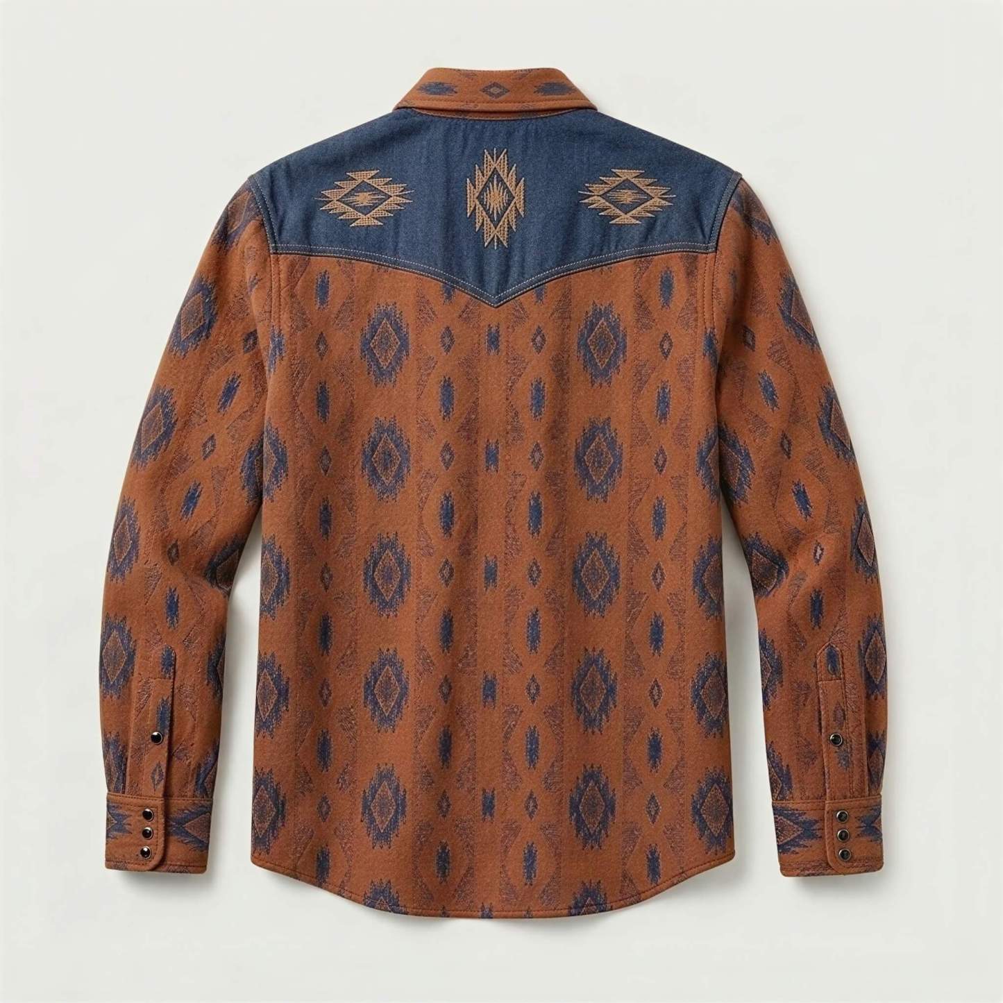 mesathread-pro-mens-southwestern-geometric-terracotta-denim-western-shirt-back-view