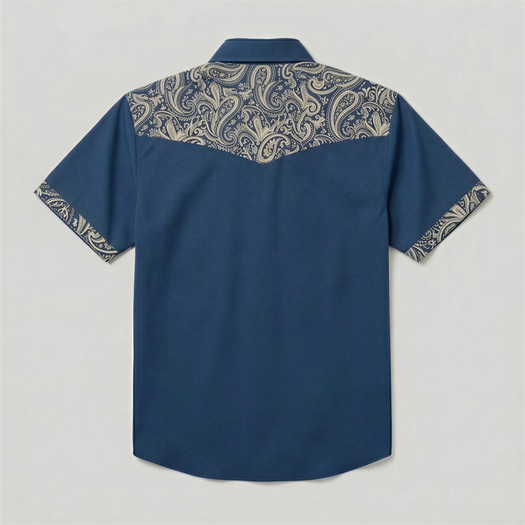 The Indigo Bandana | Mesathread Pro Contrast Panel Short-Sleeve Western Shirt