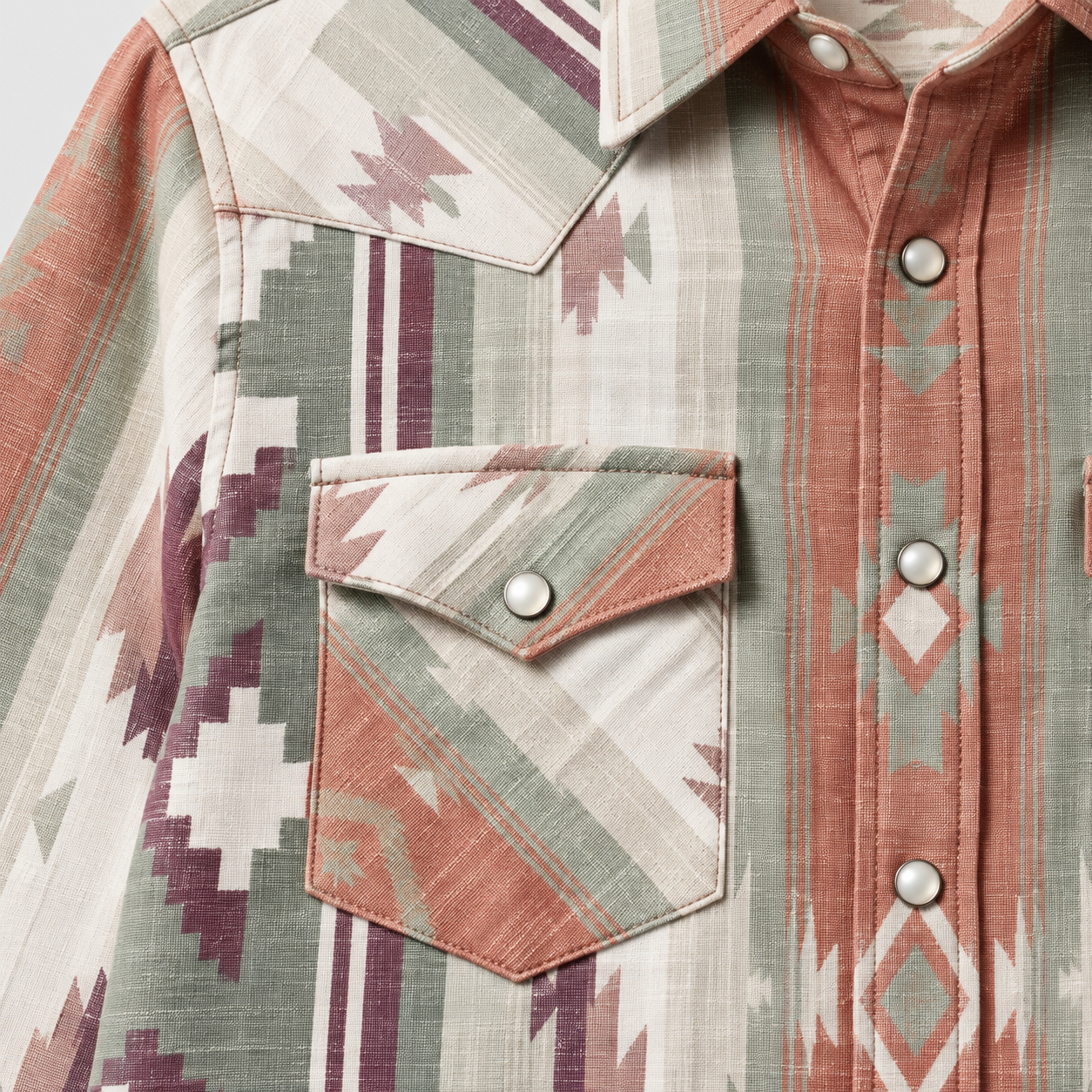 The Painted Desert | Southwestern Aztec Stripe Western Shirt