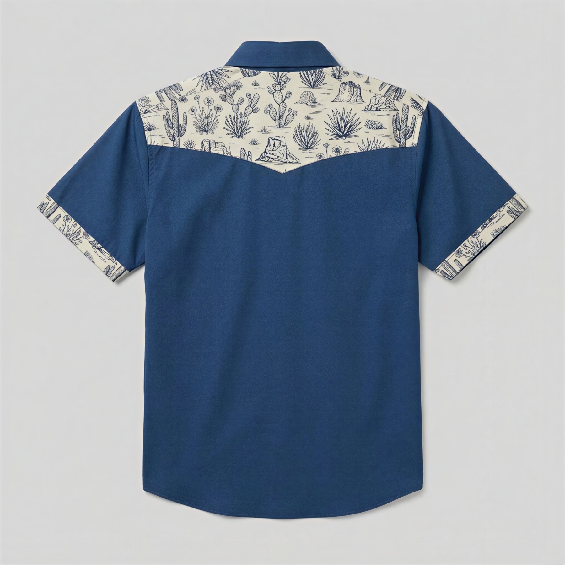 The Indigo Saguaro | Mesathread Pro Contrast Panel Short-Sleeve Western Shirt