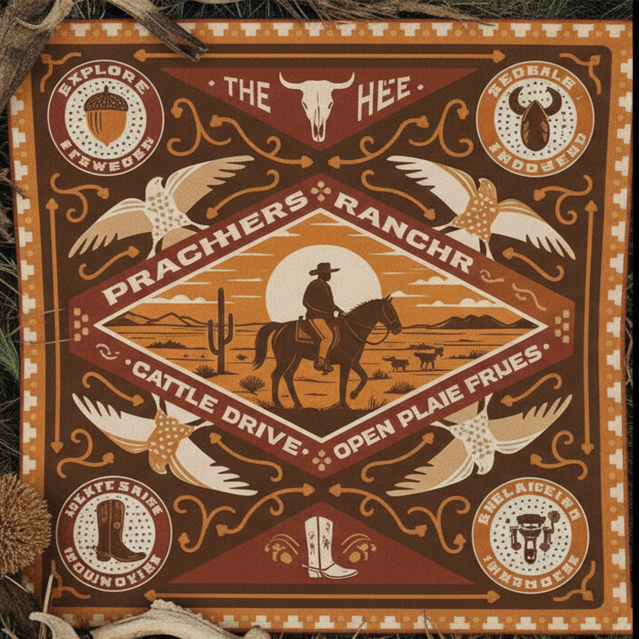 Cattle Drive Cowboy Bandana