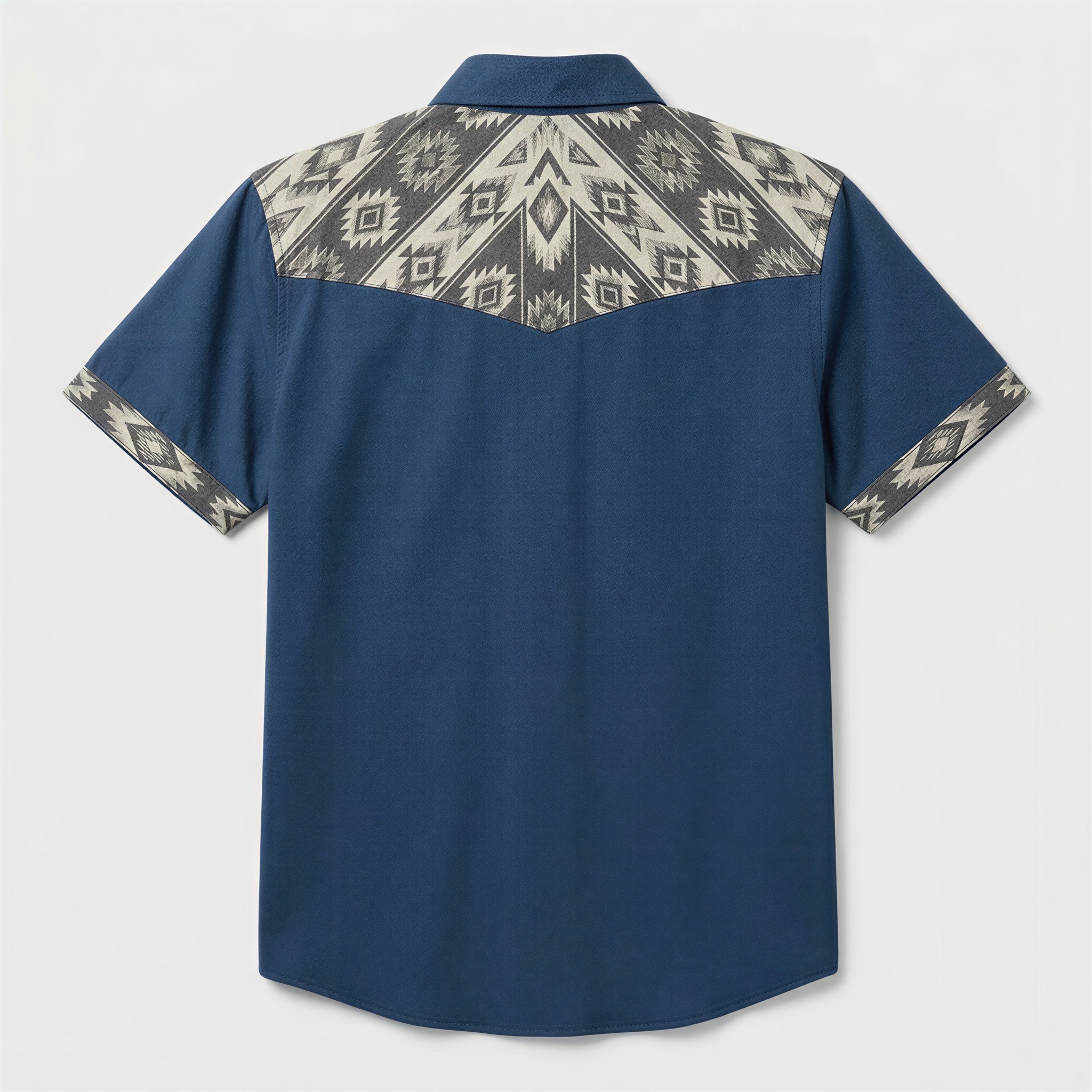 The Indigo Canyon | Mesathread Pro Contrast Panel Short-Sleeve Western Shirt