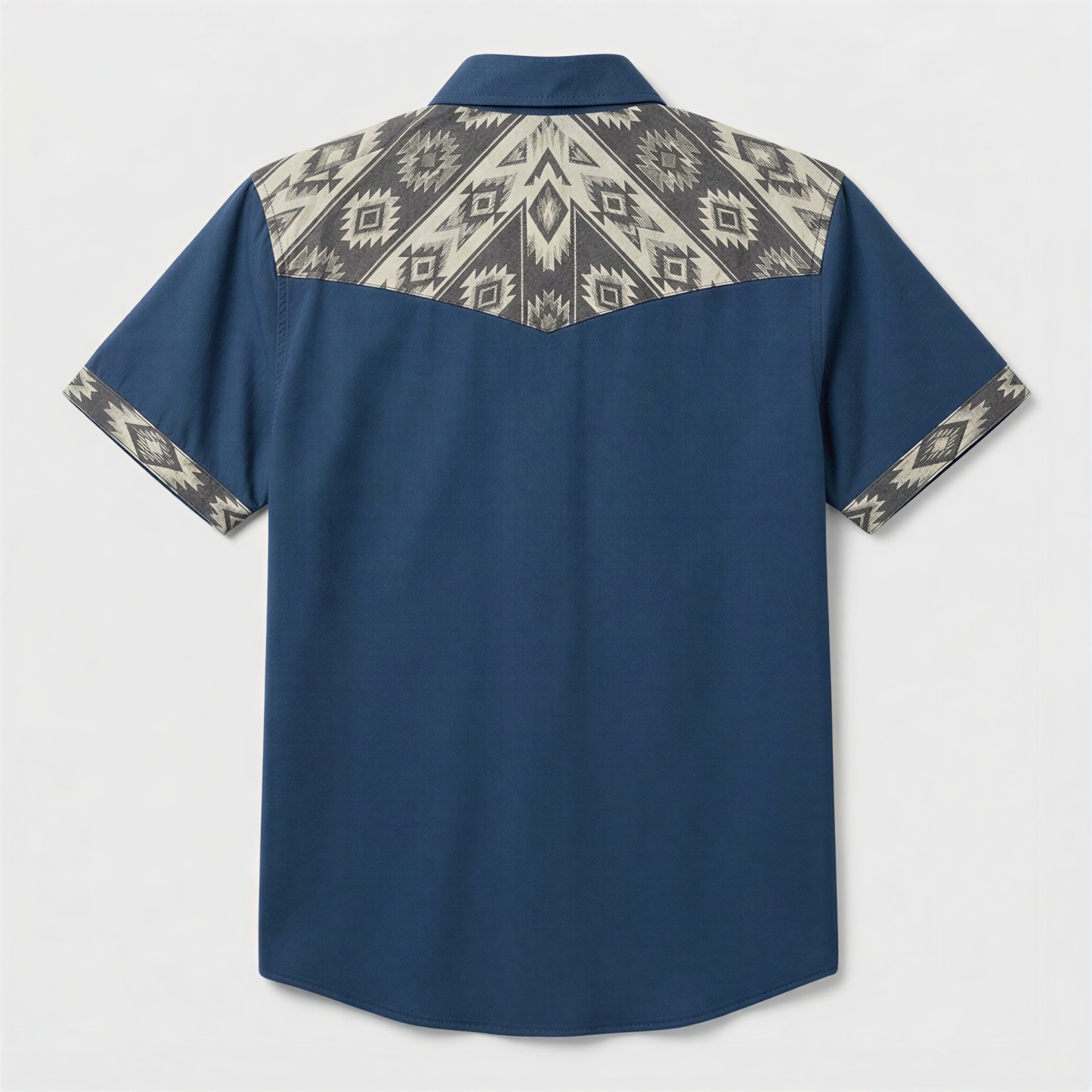 The Indigo Canyon | Mesathread Pro Contrast Panel Short-Sleeve Western Shirt