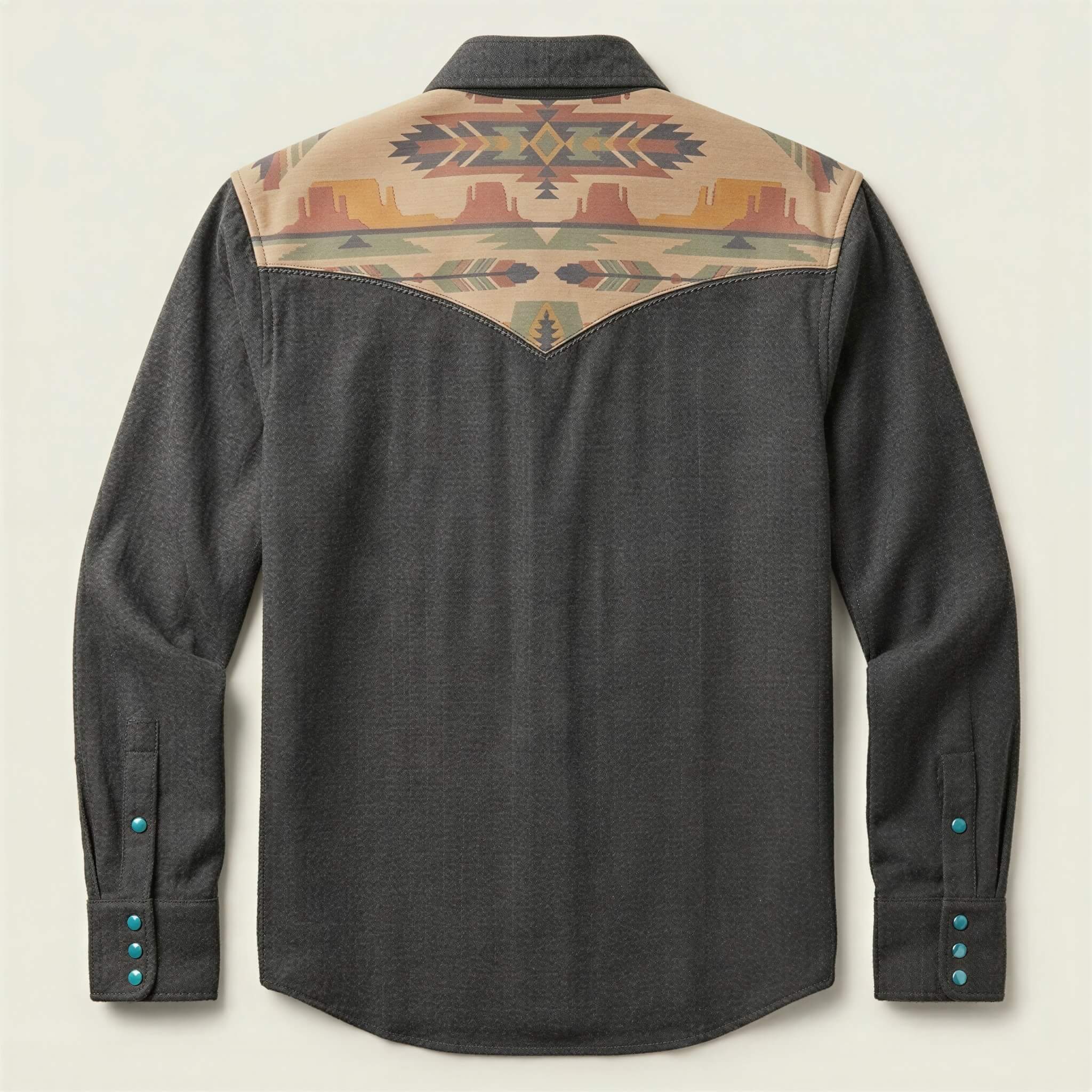 mesathread-pro-mens-desert-landscape-charcoal-gray-western-shirt-back-view