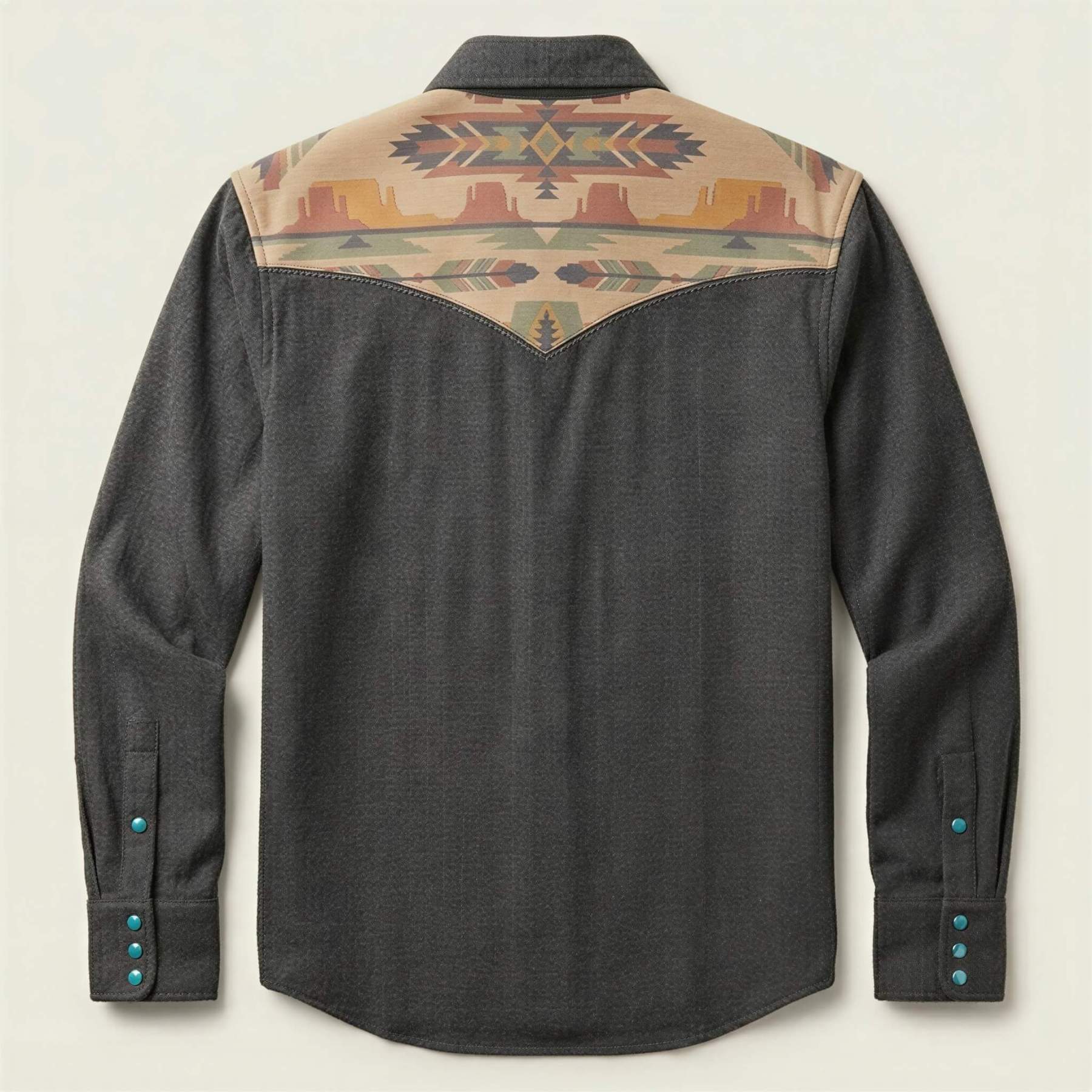 mesathread-pro-mens-desert-landscape-charcoal-gray-western-shirt-back-view