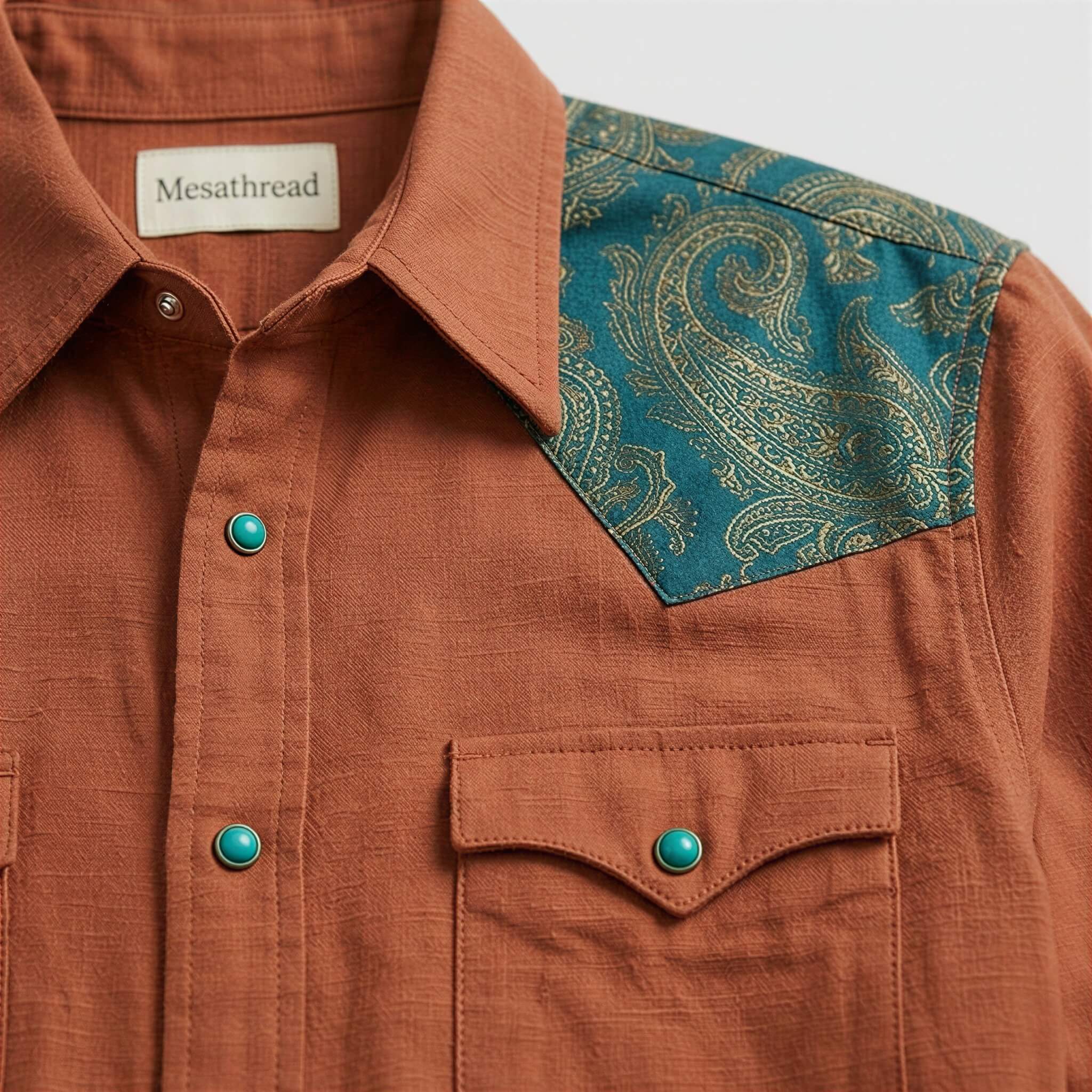 The Phoenix Paisley | Contrast Panel Heritage Western Shirt
